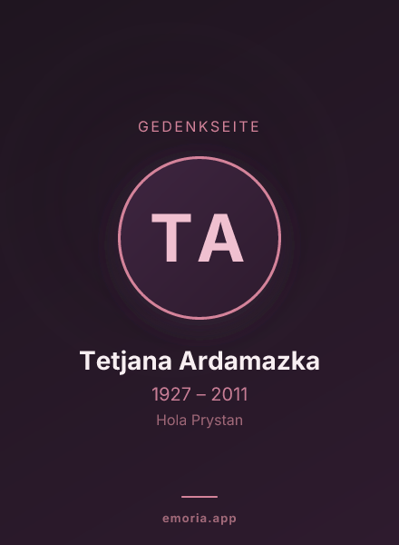 Gedenkportrait von Tetjana Ardamazka