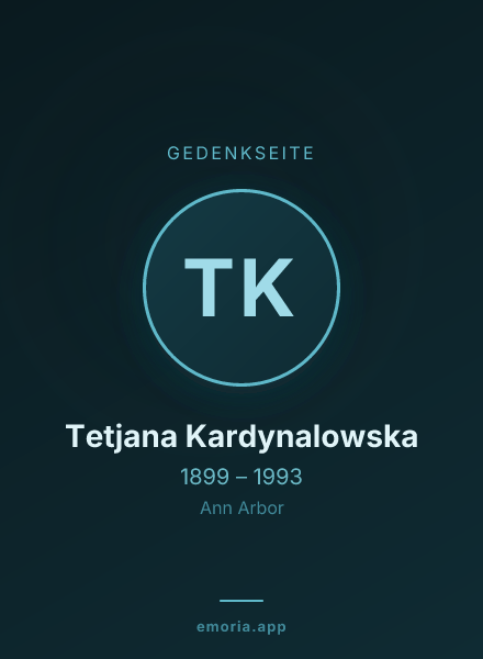 Gedenkportrait von Tetjana Kardynalowska