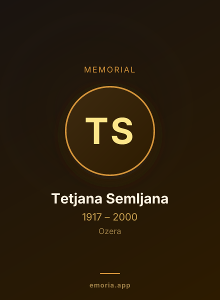 Memorial portrait of Tetjana Semljana