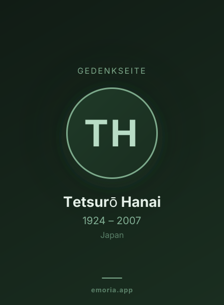 Gedenkportrait von Tetsurō Hanai