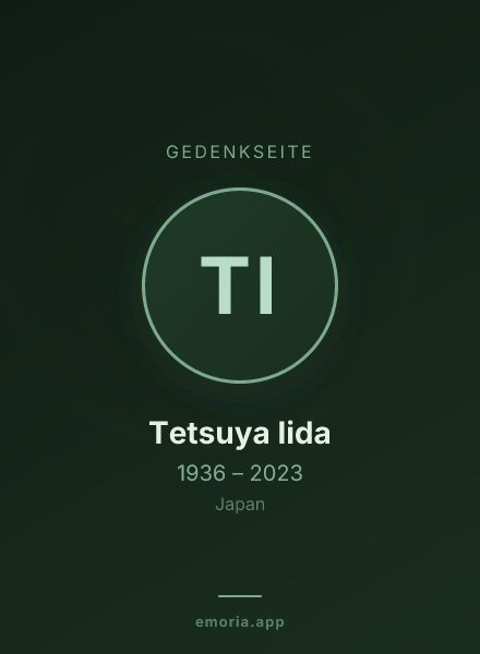 Gedenkportrait von Tetsuya Iida