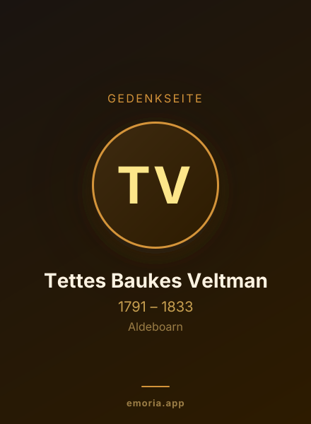 Gedenkportrait von Tettes Baukes Veltman