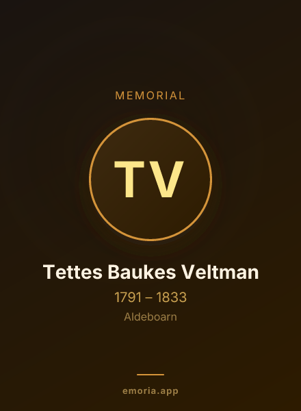 Memorial portrait of Tettes Baukes Veltman