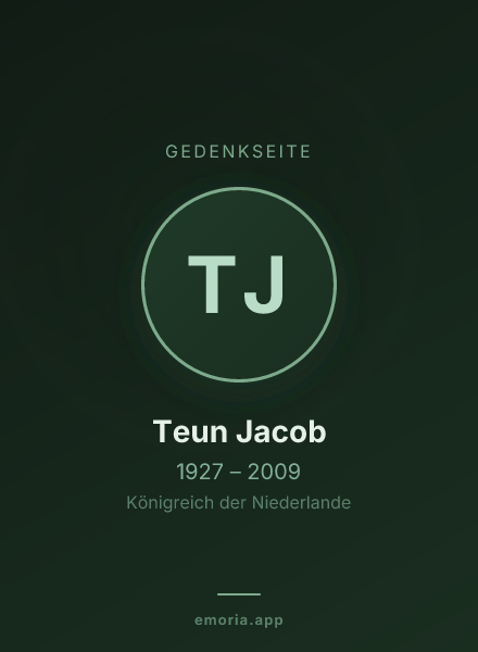 Gedenkportrait von Teun Jacob