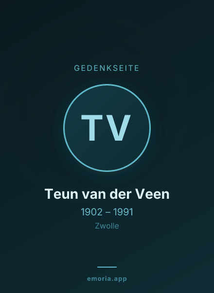 Gedenkportrait von Teun van der Veen