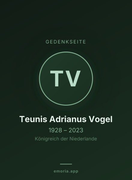 Gedenkportrait von Teunis Adrianus Vogel
