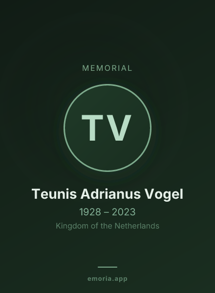 Memorial portrait of Teunis Adrianus Vogel