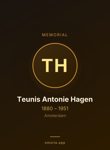 Memorial portrait of Teunis Antonie Hagen