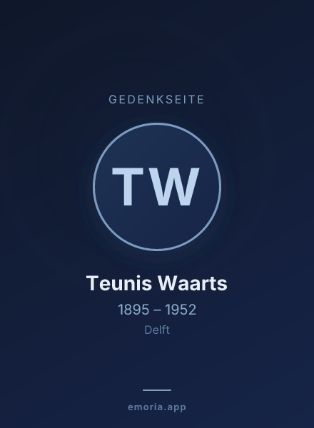 Gedenkportrait von Teunis Waarts