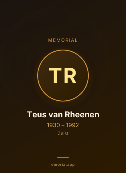 Memorial portrait of Teus van Rheenen