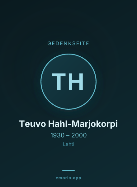 Gedenkportrait von Teuvo Hahl-Marjokorpi