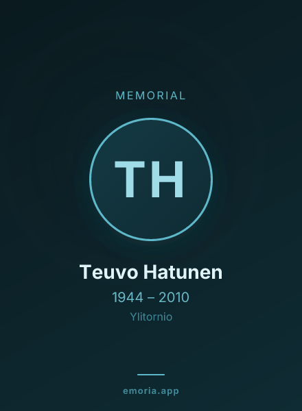 Memorial portrait of Teuvo Hatunen