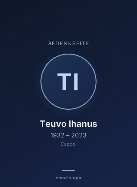 Gedenkportrait von Teuvo Ihanus