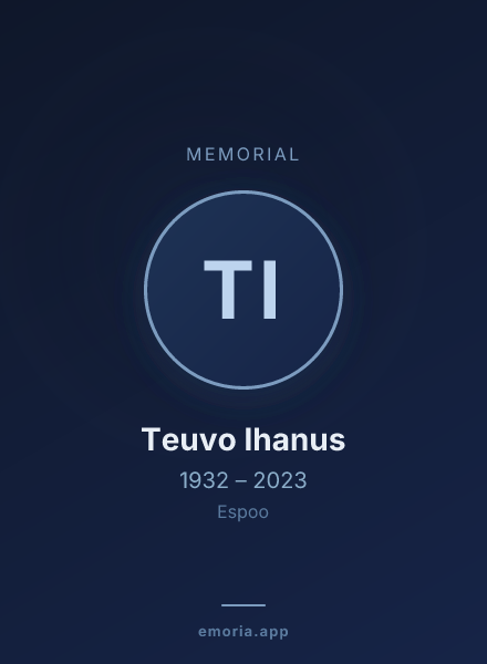 Memorial portrait of Teuvo Ihanus