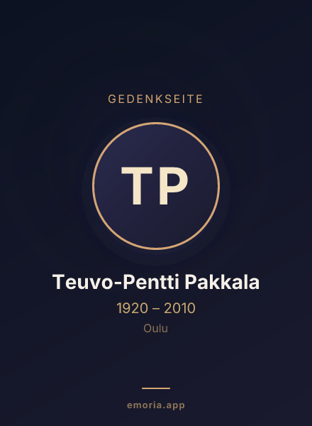 Gedenkportrait von Teuvo-Pentti Pakkala
