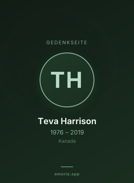 Gedenkportrait von Teva Harrison