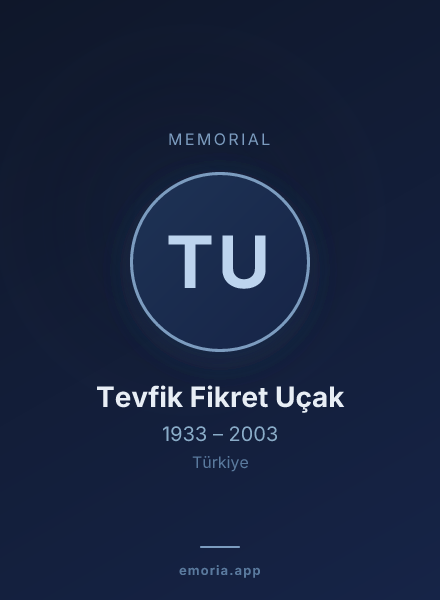 Memorial portrait of Tevfik Fikret Uçak