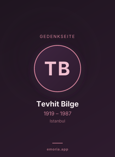 Gedenkportrait von Tevhit Bilge