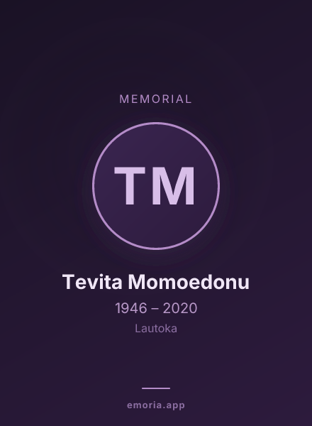 Memorial portrait of Tevita Momoedonu