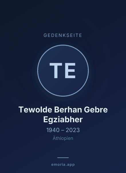 Gedenkportrait von Tewolde Berhan Gebre Egziabher