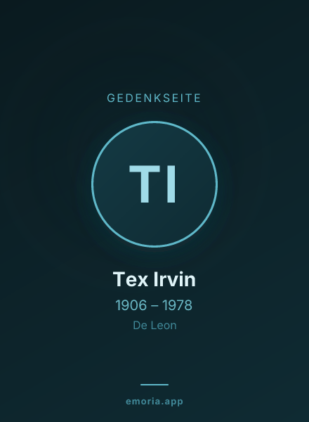 Gedenkportrait von Tex Irvin