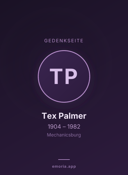 Gedenkportrait von Tex Palmer