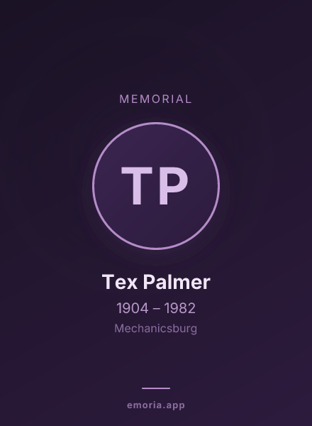 Memorial portrait of Tex Palmer