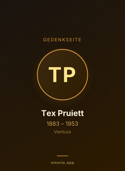 Gedenkportrait von Tex Pruiett