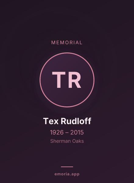 Memorial portrait of Tex Rudloff