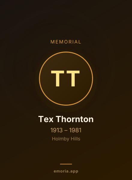 Memorial portrait of Tex Thornton