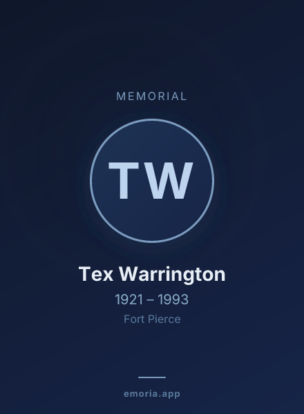 Memorial portrait of Tex Warrington