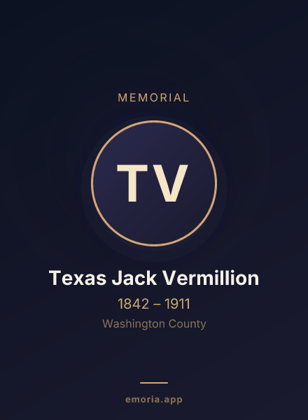 Memorial portrait of Texas Jack Vermillion