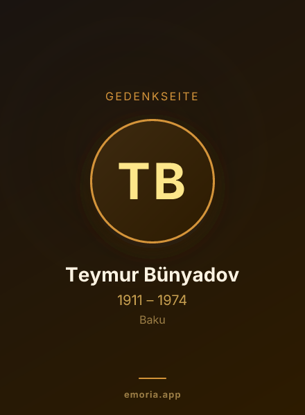 Gedenkportrait von Teymur Bünyadov