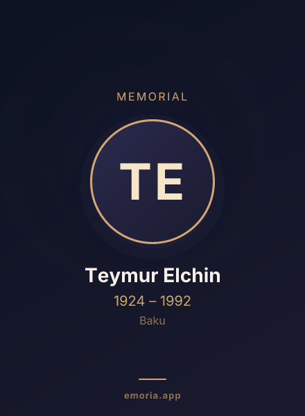 Memorial portrait of Teymur Elchin