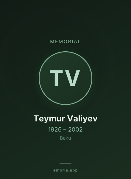 Memorial portrait of Teymur Valiyev