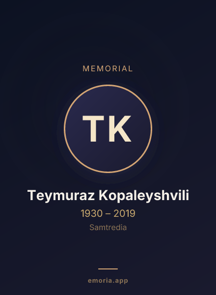 Memorial portrait of Teymuraz Kopaleyshvili