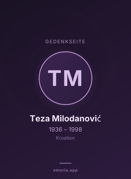 Gedenkportrait von Teza Milodanović
