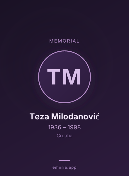 Memorial portrait of Teza Milodanović