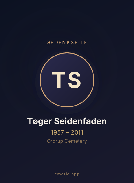 Gedenkportrait von Tøger Seidenfaden