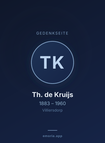 Gedenkportrait von Th. de Kruijs