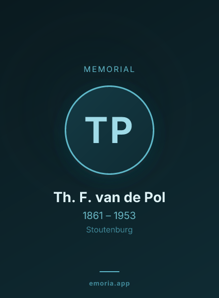 Memorial portrait of Th. F. van de Pol