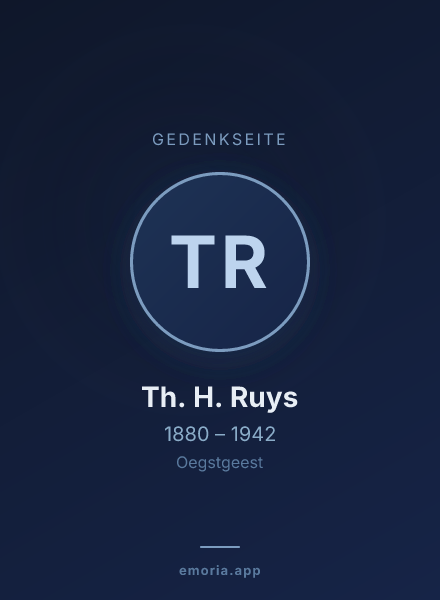Gedenkportrait von Th. H. Ruys