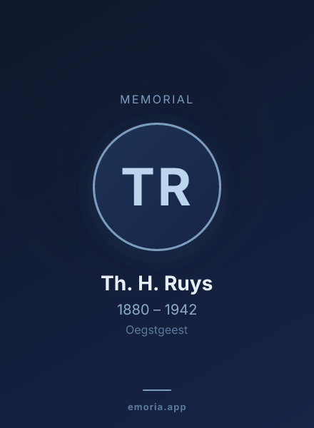 Memorial portrait of Th. H. Ruys