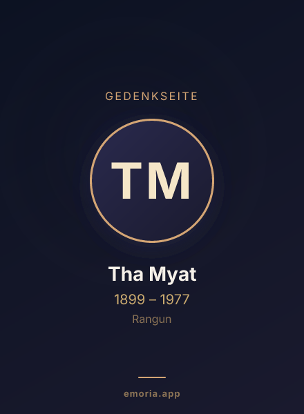 Gedenkportrait von Tha Myat