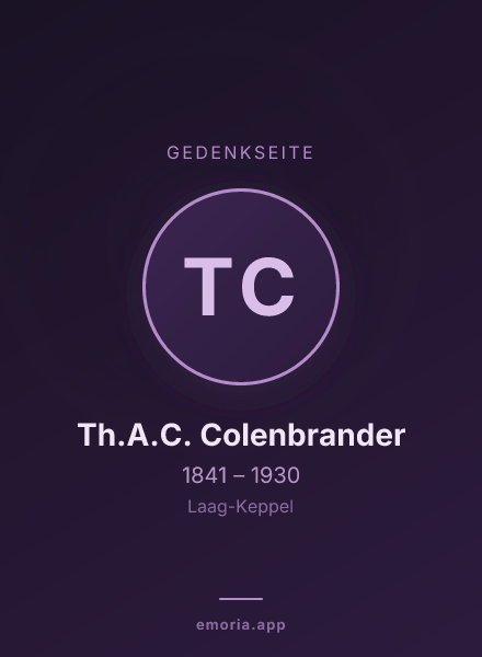 Gedenkportrait von Th.A.C. Colenbrander