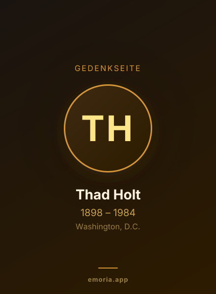 Gedenkportrait von Thad Holt