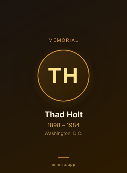 Memorial portrait of Thad Holt