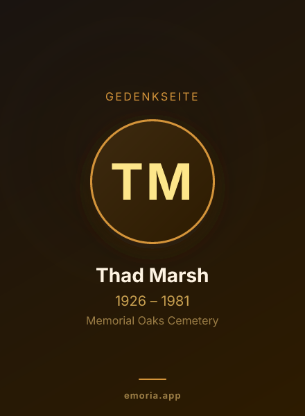 Gedenkportrait von Thad Marsh