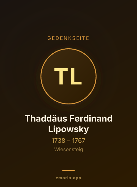 Gedenkportrait von Thaddäus Ferdinand Lipowsky
