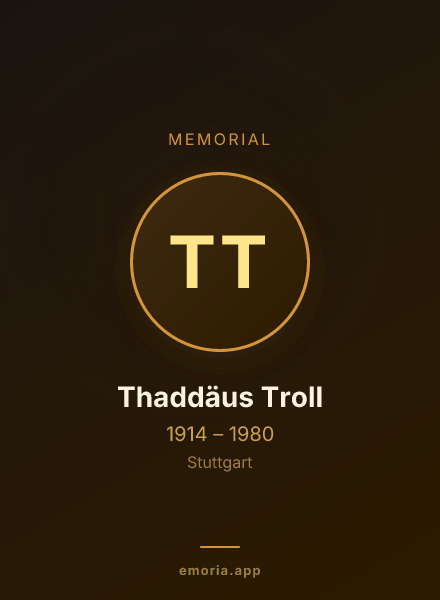 Memorial portrait of Thaddäus Troll